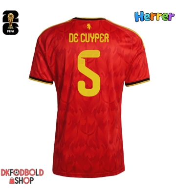 Belgien Maxim De Cuyper #5 Hjemmebanetrøje VM 2026 Kort ærmer